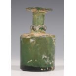 Roman glass botle, ca. 2nd century.