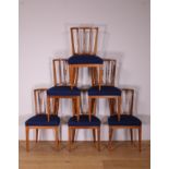 Set van zes iepenhouten stoelen, Louis XVI,