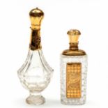 Twee kristallenparfumflacons, 19e eeuw,