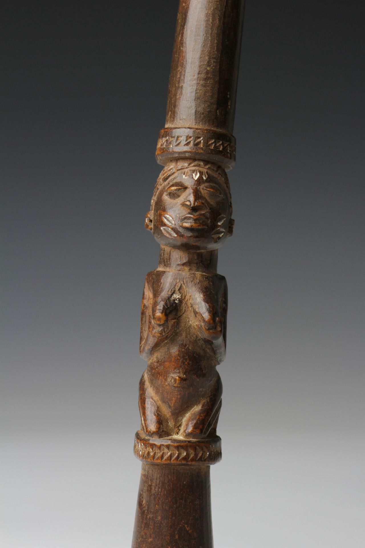 Nigeria, Yoruba, wooden Ifa tapper. - Image 4 of 7