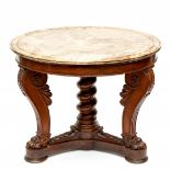 Mahoniehouten ronde tafel, Empire,