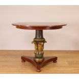 Mahoniehouten ronde tafel, Biedermeier,