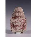 Egypt, limestone fragment of a male seated figure, Late Period,