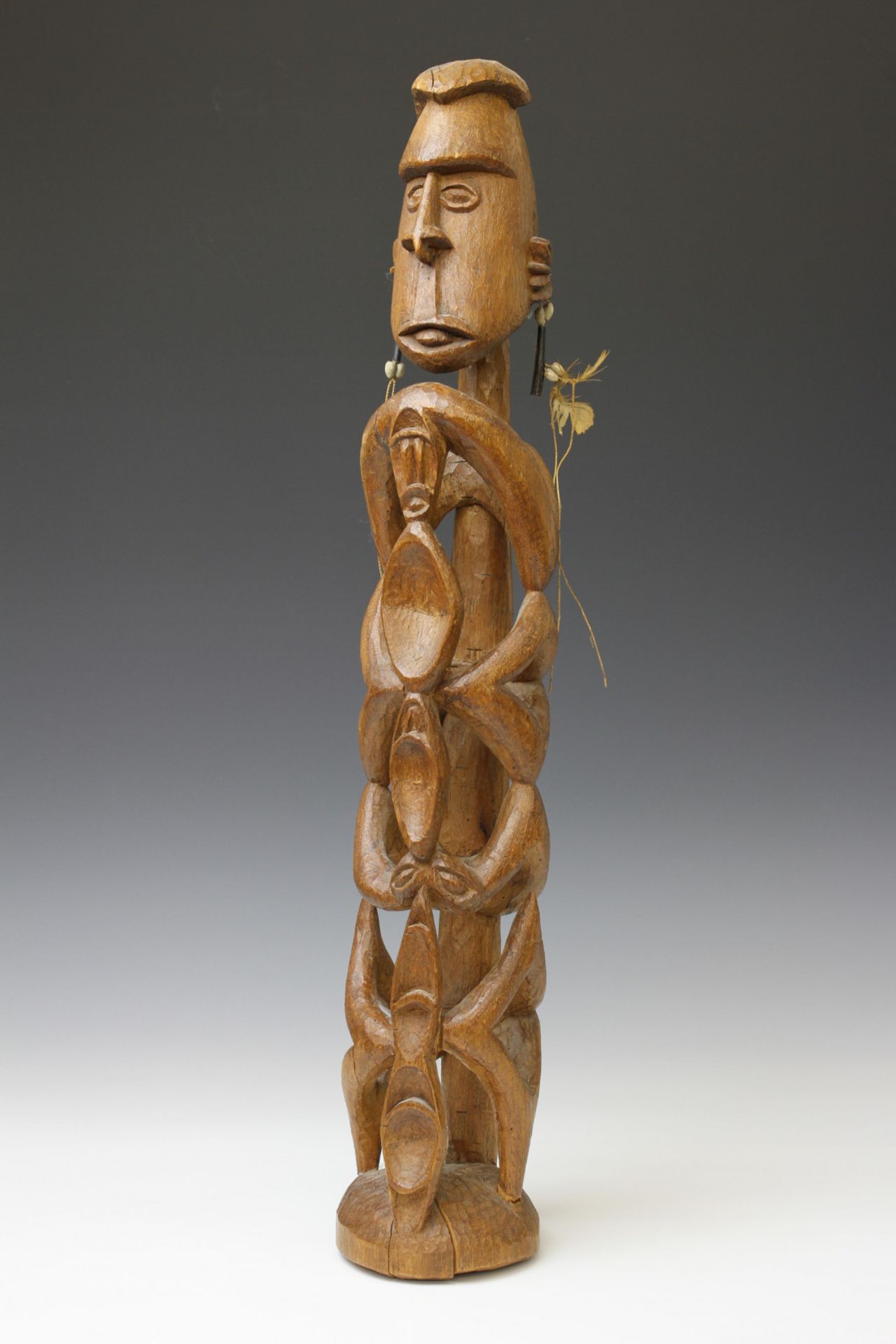Papua, Asmat, open worked ancestor figure and a Kamoro figure - Image 4 of 7