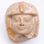 Egypt, limestone head of a male figure, Late Period.