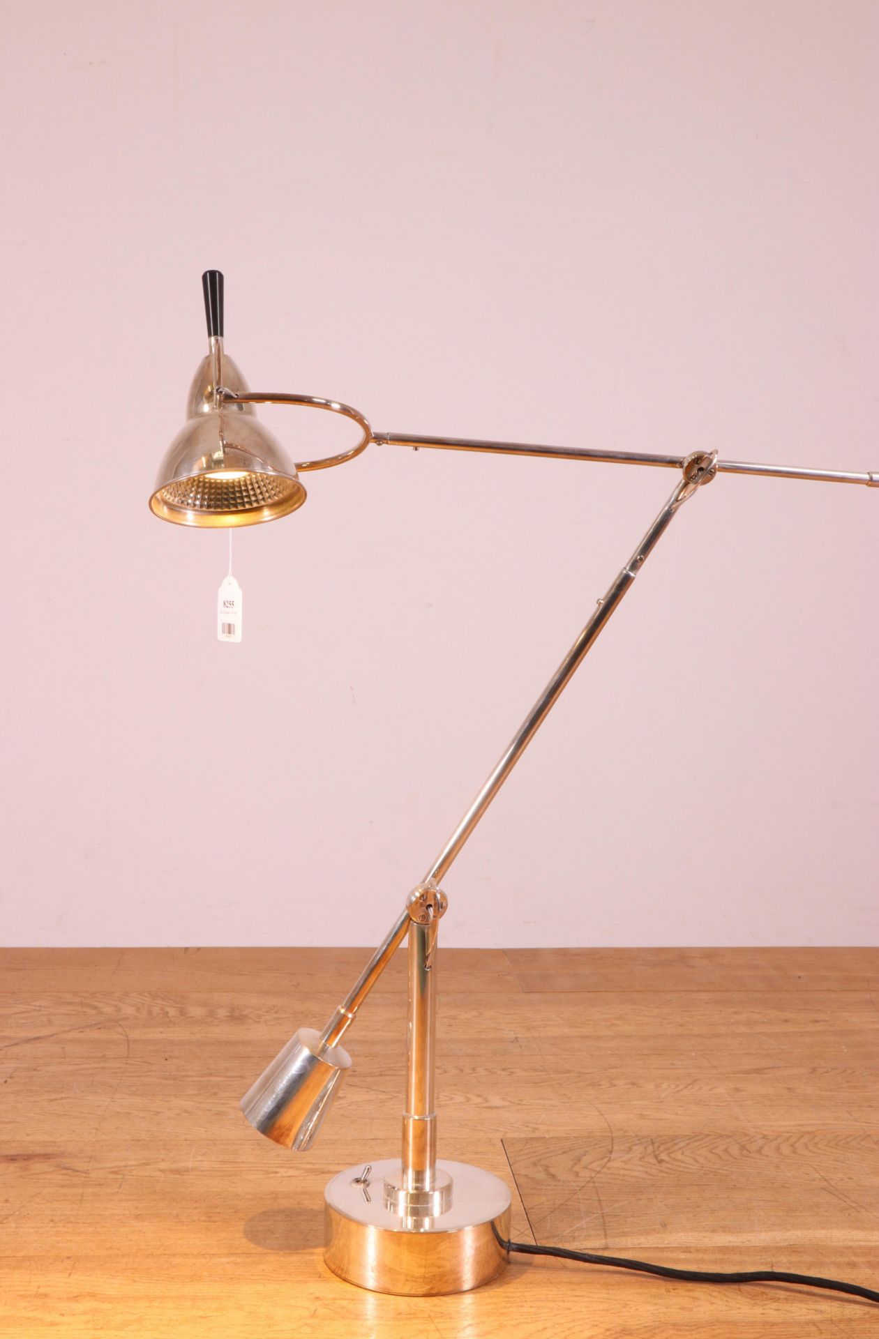 Eduard-Wilfrid Buquet voor Tecnolumen, vernikkeld stalen 'EB27 Buquet' bureaulamp - Image 3 of 4