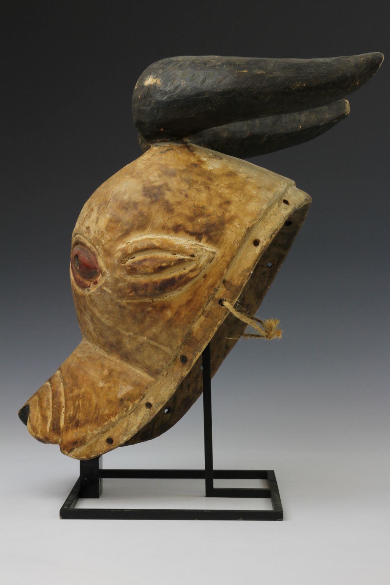 An West African wooden mask of a bull, - Image 3 of 5