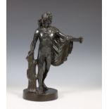 Zwart gepatineerd spelter sculptuur;