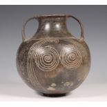 Etruscian bucchero amphora, ca. 8th century BC.