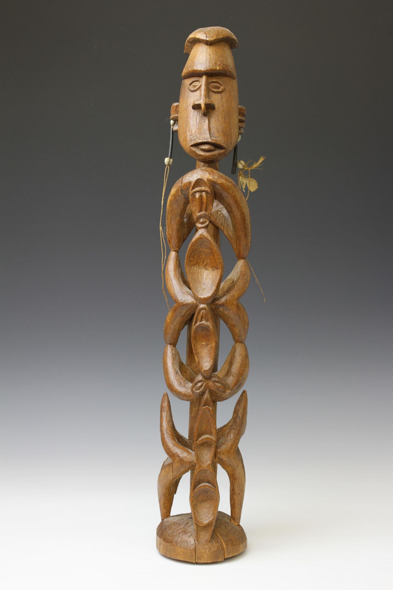 Papua, Asmat, open worked ancestor figure and a Kamoro figure - Image 6 of 7