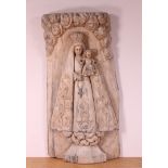 Zuid Europa, houten gestoken sculptuur 'Maria met kind', 18e eeuw;