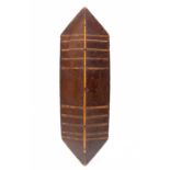 Borneo, East Kalimantan, Upper Mahakam, wooden war shield. Ca. 1900,