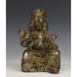 Chino-Tibet, verzilverd bronzen hoogwaardigheidsbekleder, mogelijk 19e eeuw,