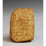 Mesopotamia, a rectangular clay cuneform tablet, ca. 1900-1700 BC.