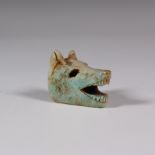 Egypt, faience head of Anubis, Late Period.