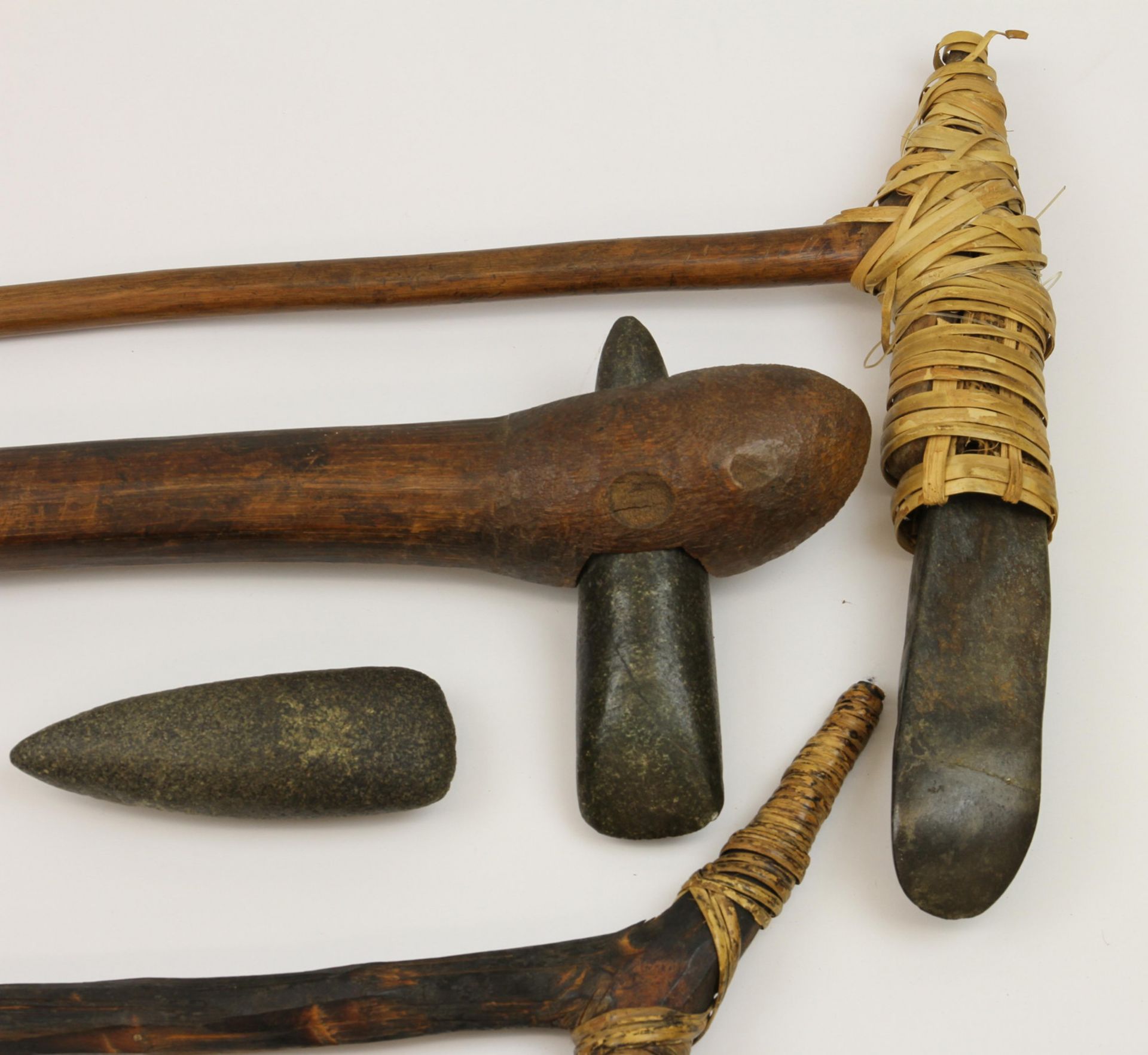 Papua, Asmat, two adzes and an axe - Image 3 of 8