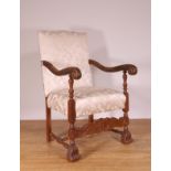 Eikenhouten fauteuil in Louis XIV-stijl, 19e eeuw,