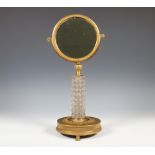 Frankrijk, kleine ronde kantelbare tafelspiegel, Empire, ca. 1810,