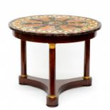 Mahoniehouten ronde tafel, Empire,