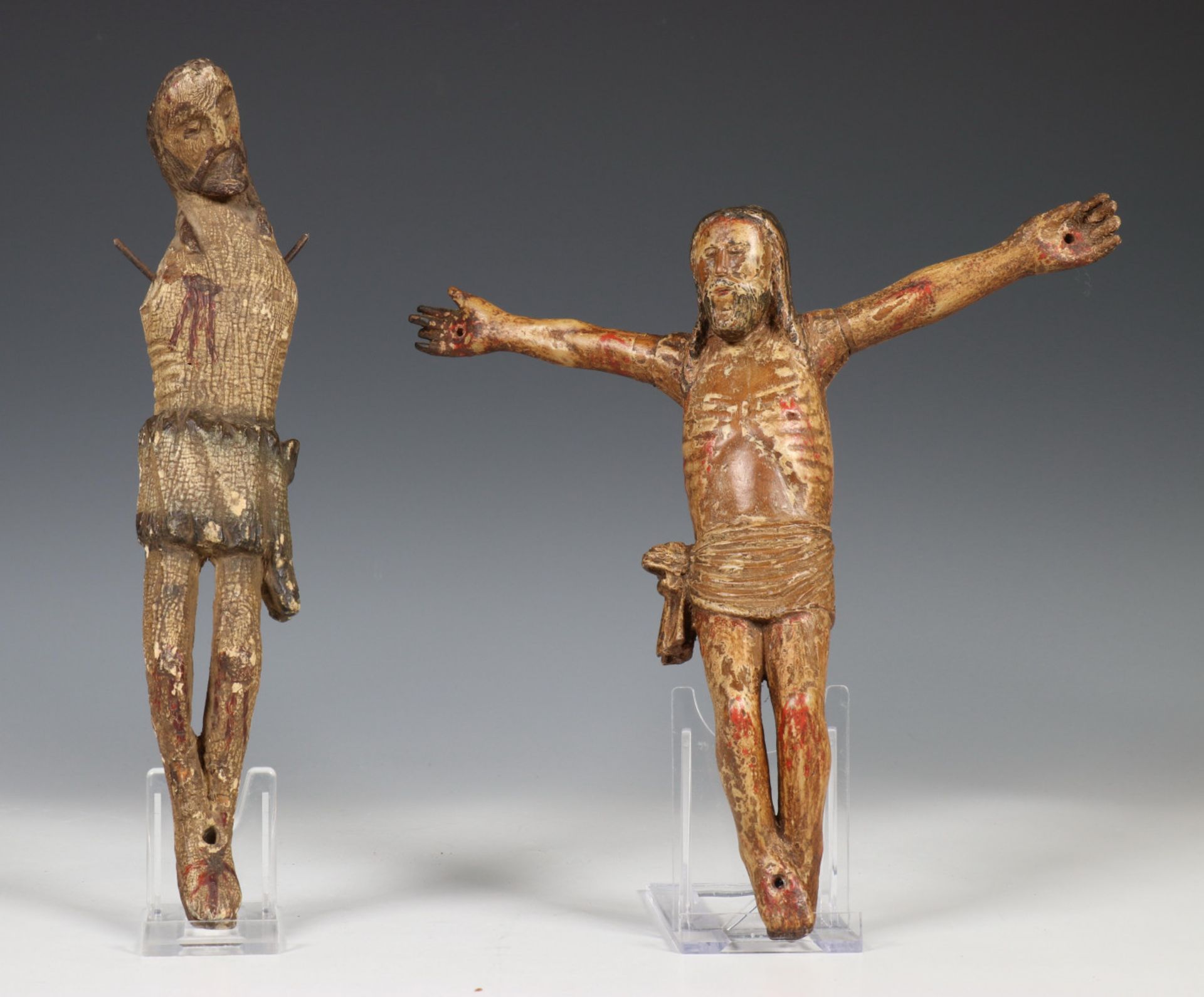 Twee antiek houten Corpus Christi en houten paneel - Bild 3 aus 4