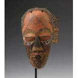 DRC., Kuba Kingdom, Ndengese, carved wooden facemask