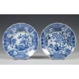 China, een paar blauw-wit porseleinen kommen, Kangxi,