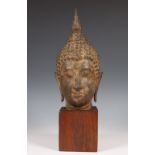 Thailand, decoratief bronzen Boeddhahoofd