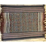 Sulawesi, Toraja, ikat cloth with fine geometrical pattern