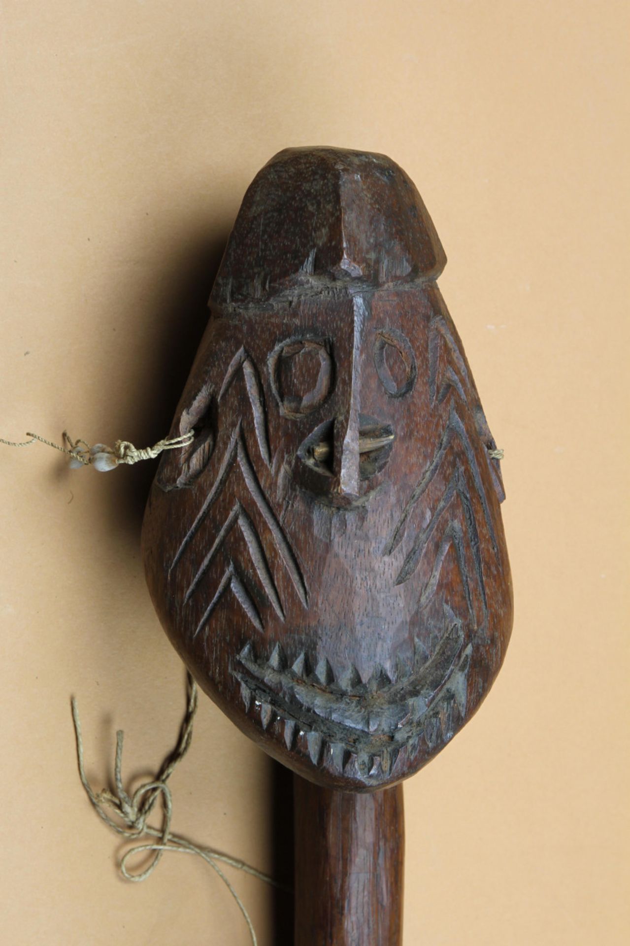 Papua Asmat, a carved wooden double replacement head. - Image 5 of 6