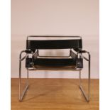 Marcel Breuer voor Knoll, verchroomd stalen buizenfauteuil, 'Wassily', No. B3,