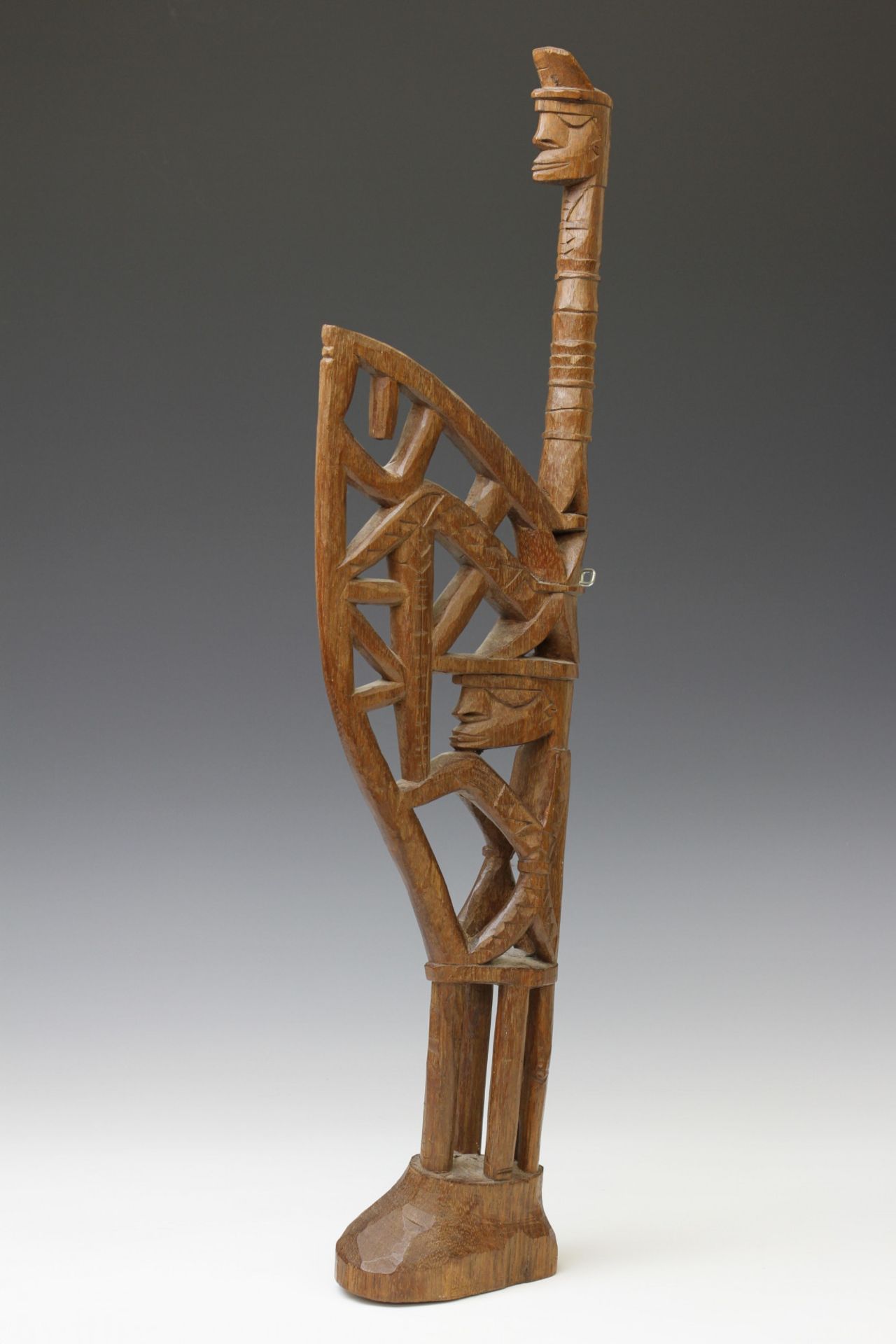 Papua, Asmat, open worked ancestor figure and a Kamoro figure - Image 2 of 7