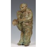 Groen gepatineerd bronzen sculptuur;