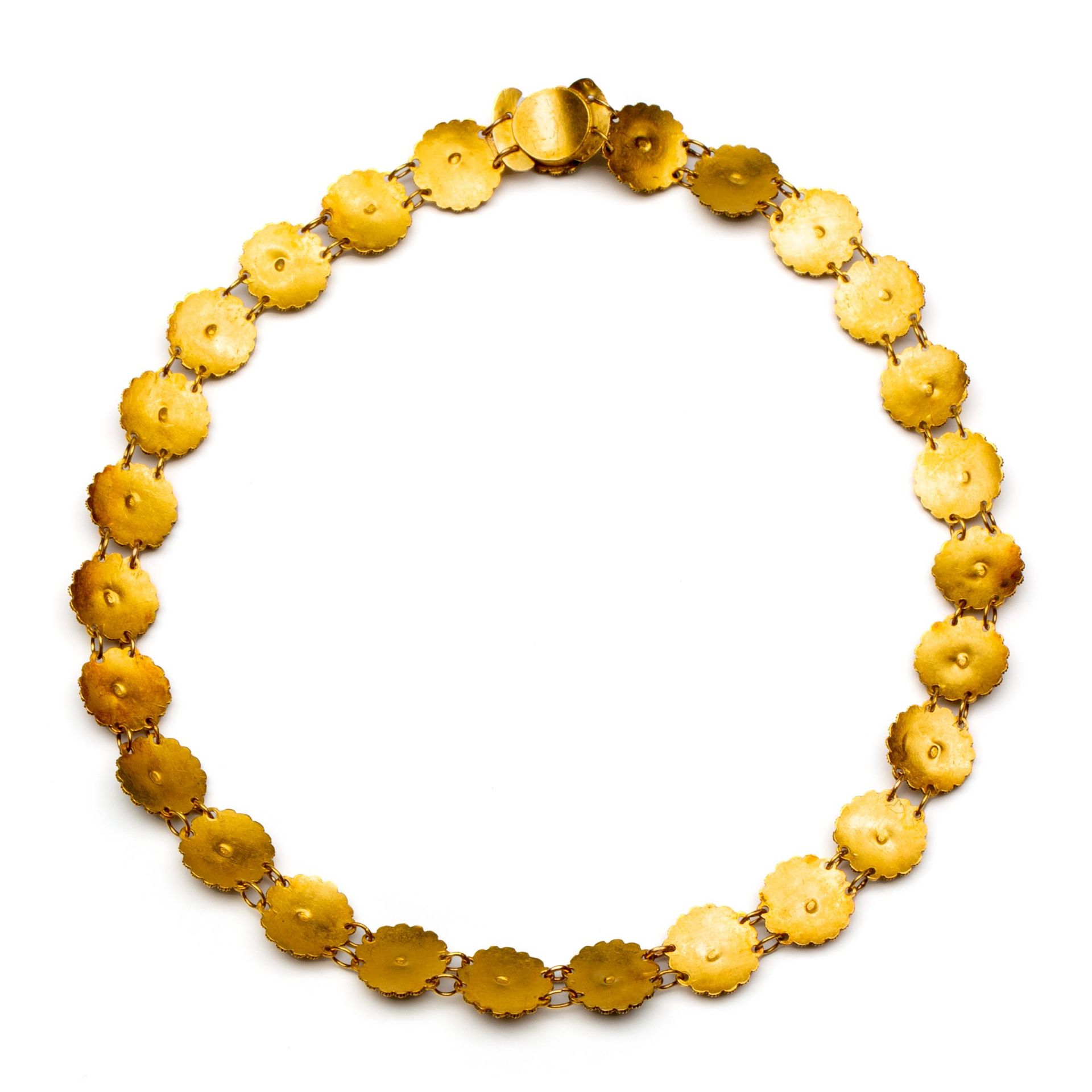 14krt. gouden "bootjes"collier, 19e eeuw, - Image 2 of 2