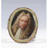 Engelse School, portret miniatuur geschilderd op koper, ca. 1730,