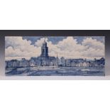 De Leidsche Fles, Delfts blauw tegeltableau, 2e helft 20e eeuw,