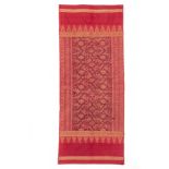 Sumatra, Bangka, silk ceremonial shoulder cloth, kain limar, 1st half 20th century