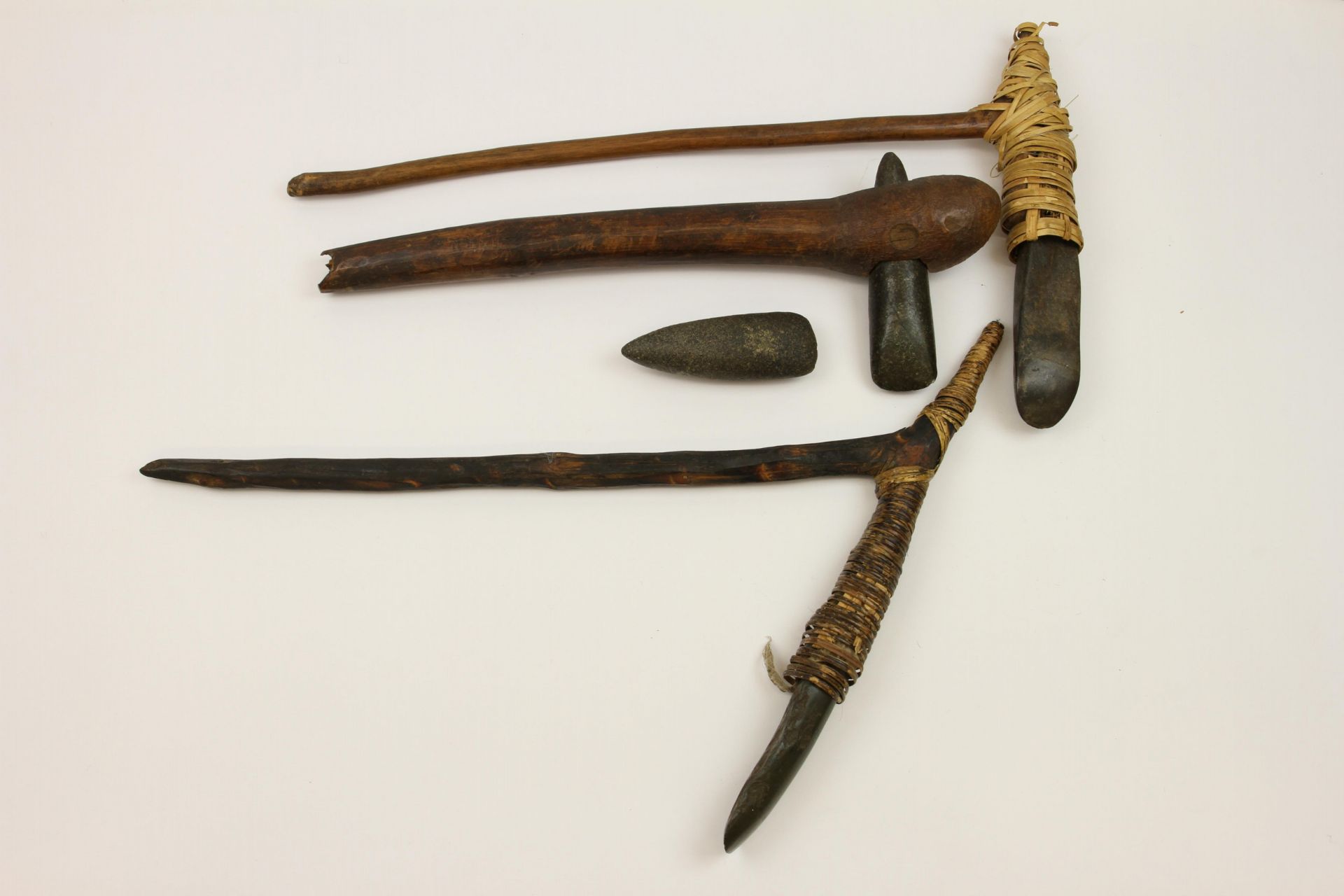 Papua, Asmat, two adzes and an axe - Image 2 of 8