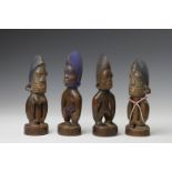 Nigeria, Yoruba, Igbomina, two pair of Ibeji figures.