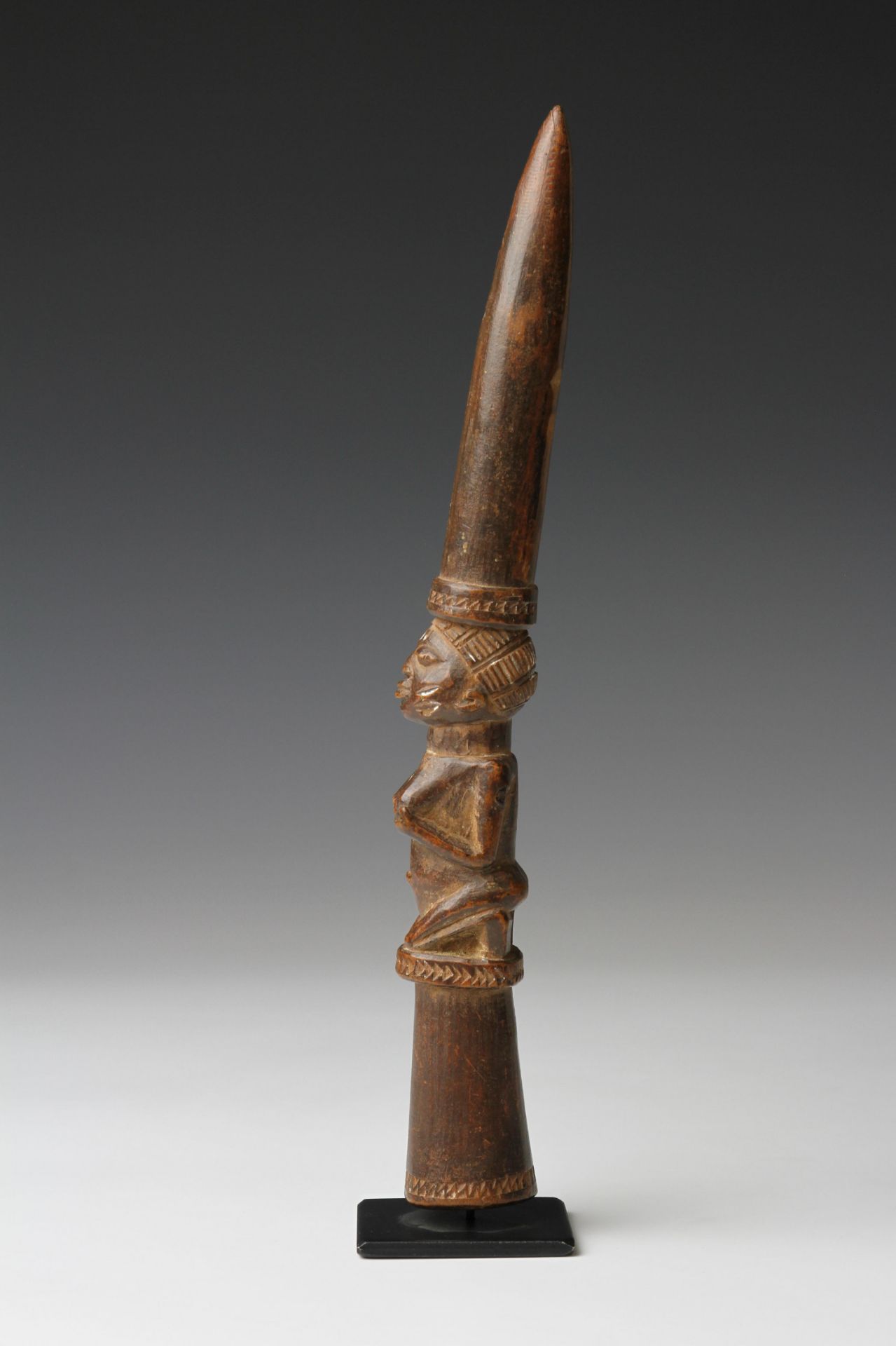 Nigeria, Yoruba, wooden Ifa tapper. - Image 5 of 7