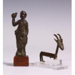 Antique bronze standing female figure