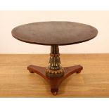 mahoniehouten ronde tafel, deels Empire,