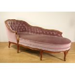 Beukenhouten chaise longue in Louis XV-stijl, ca. 1900,