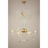 Italie, Murano, glazen zeslichts hanglamp