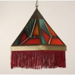 Zeskantige hanglamp, Amsterdamse School,