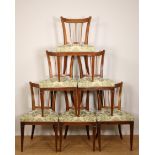 Set van zes iepehouten stoel, Hollands, ca. 1800,