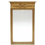 Rechthoekige spiegel in verguld houten lijst in Louis XVI-stijl, 19e eeuw,
