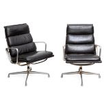 Charles & Ray Eames, paar 'EA214 Soft Pad' lounge chairs