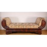 Mahoniehouten chaise longue, Empire,