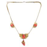 14krt. Gouden collier, 19e eeuw,