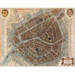 17e eeuwse stadsplattegrond van Leiden,